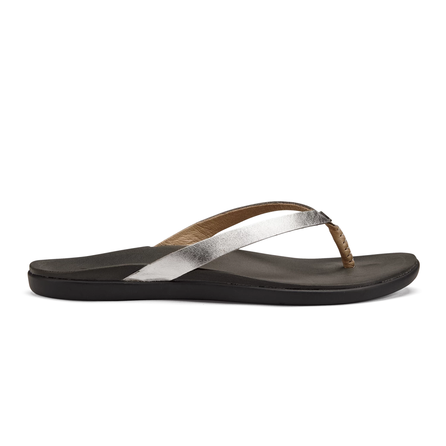 OluKai Ho‘ōpio Leather - Silver / Charcoal 1 OluKai Ho‘ōpio Leather - Silver / Charcoal